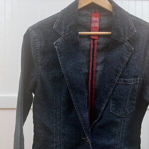 Star Jeans Women's Blue Denim Blazer Jacket Y2K Style Single Button Pockets Med